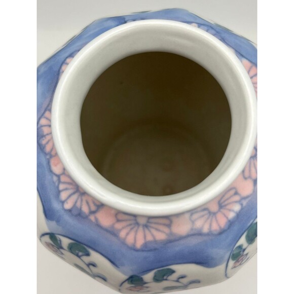 Vintage Chinese Floral Hand Painted Porcelain Ginger Jars & Teapot 3 Piece Set - Picture 10 of 12